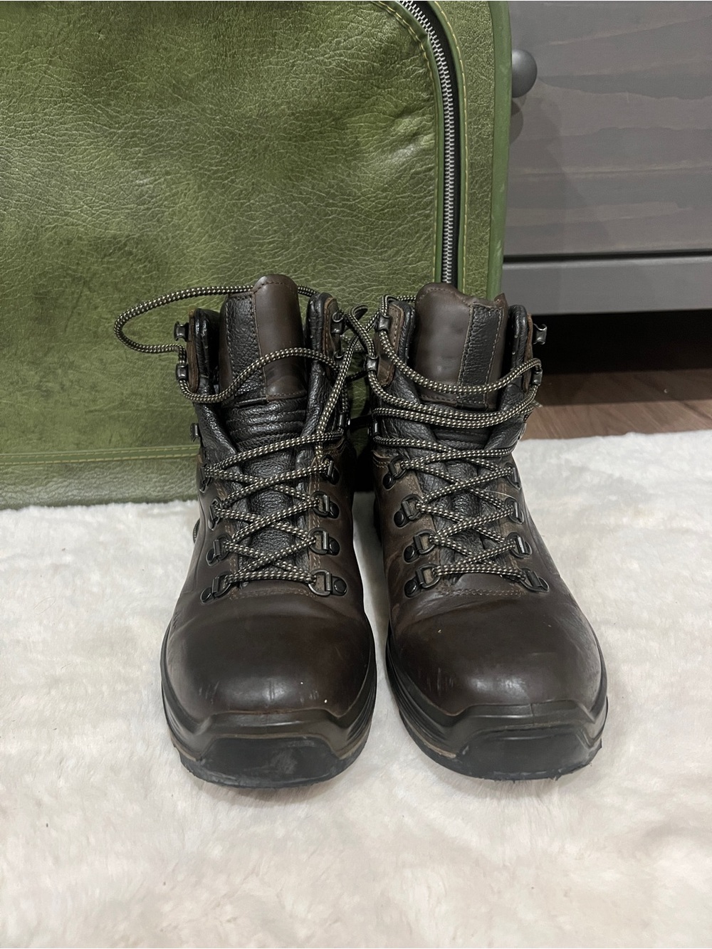 Men's Brown Leather Lace-Up Work Boots